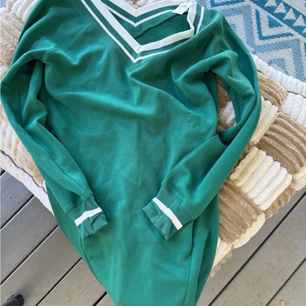 Aerie Green V-Neck Tennis Dress